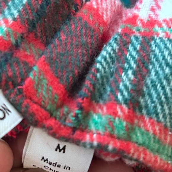 New NORDSTROM ~ Green Botanical Grady Plaid Flannel Pajama Pants Size M - Picture 4 of 5